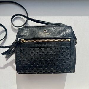 Kate Spade Perri Lane Delaney Looloo Black Leather Bubble Mini Crossbody Purse